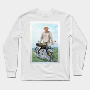 This is a watercolour painting from a photo of a good friend with his HRD Vincent Long Sleeve T-Shirt